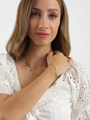 Vivacity Gold-Tone Stainless Steel Station Bracelet