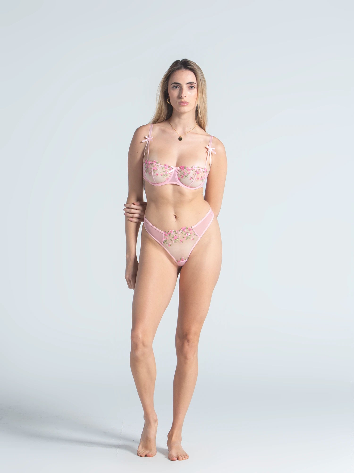 Eve Chantelle Sweet Rosé Lace Lingerie Set