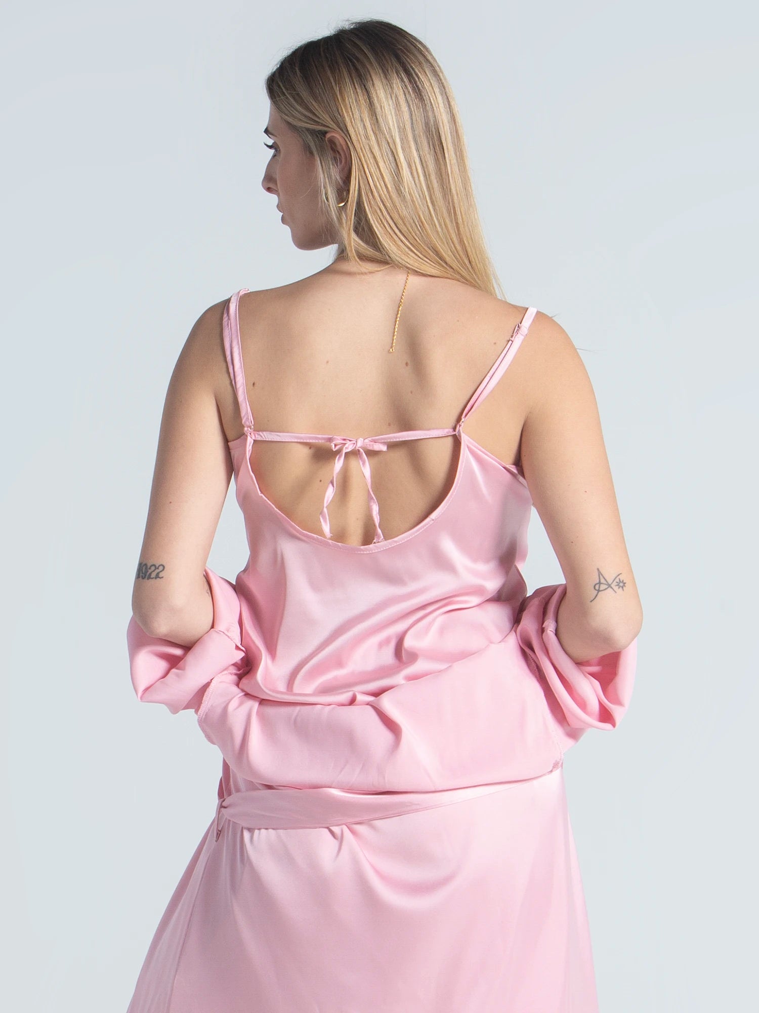 Eve Chantelle Royal Rose Pink Satin Pajama Set