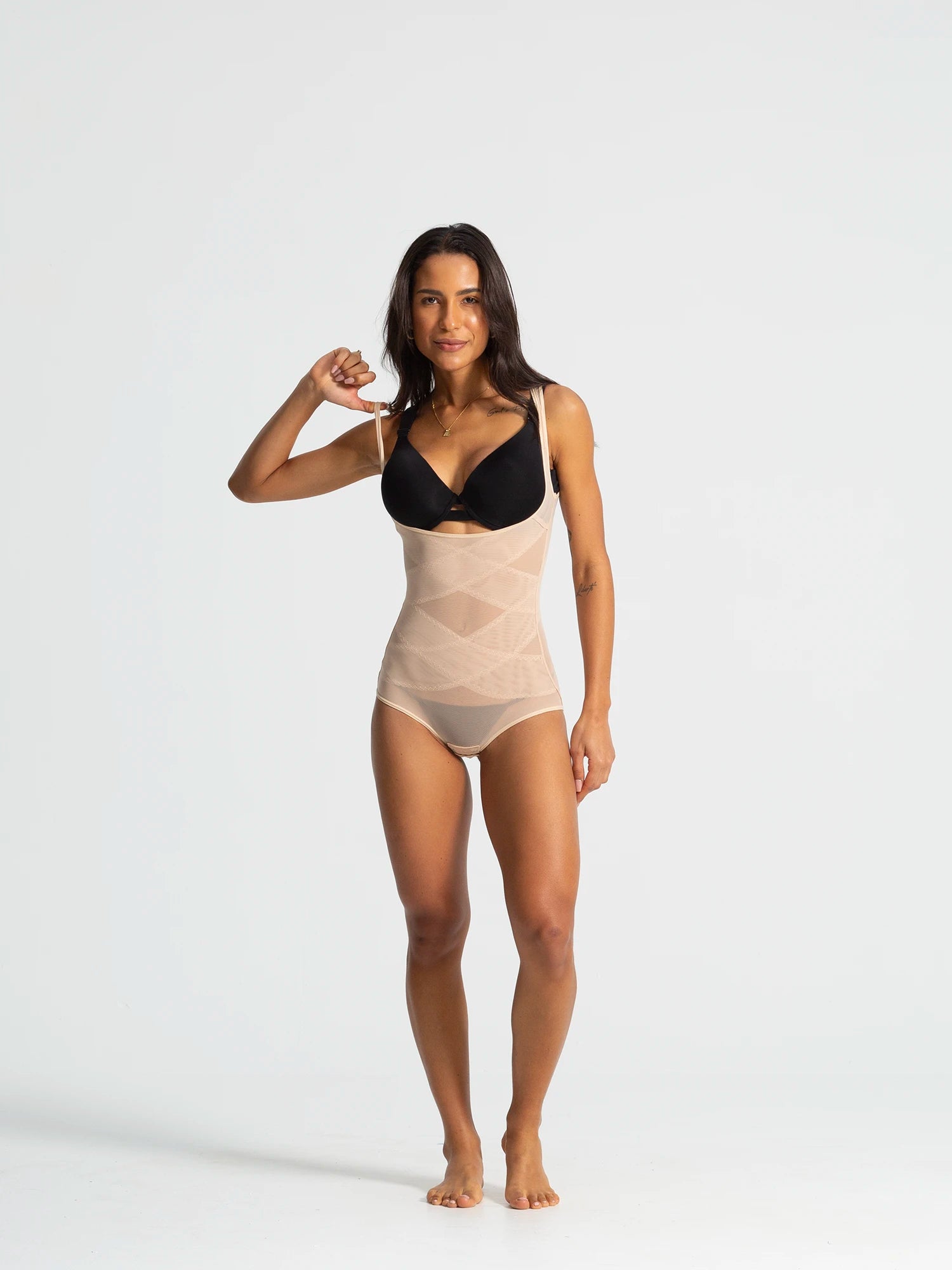Cross Diagonal Mesh Bodysuit