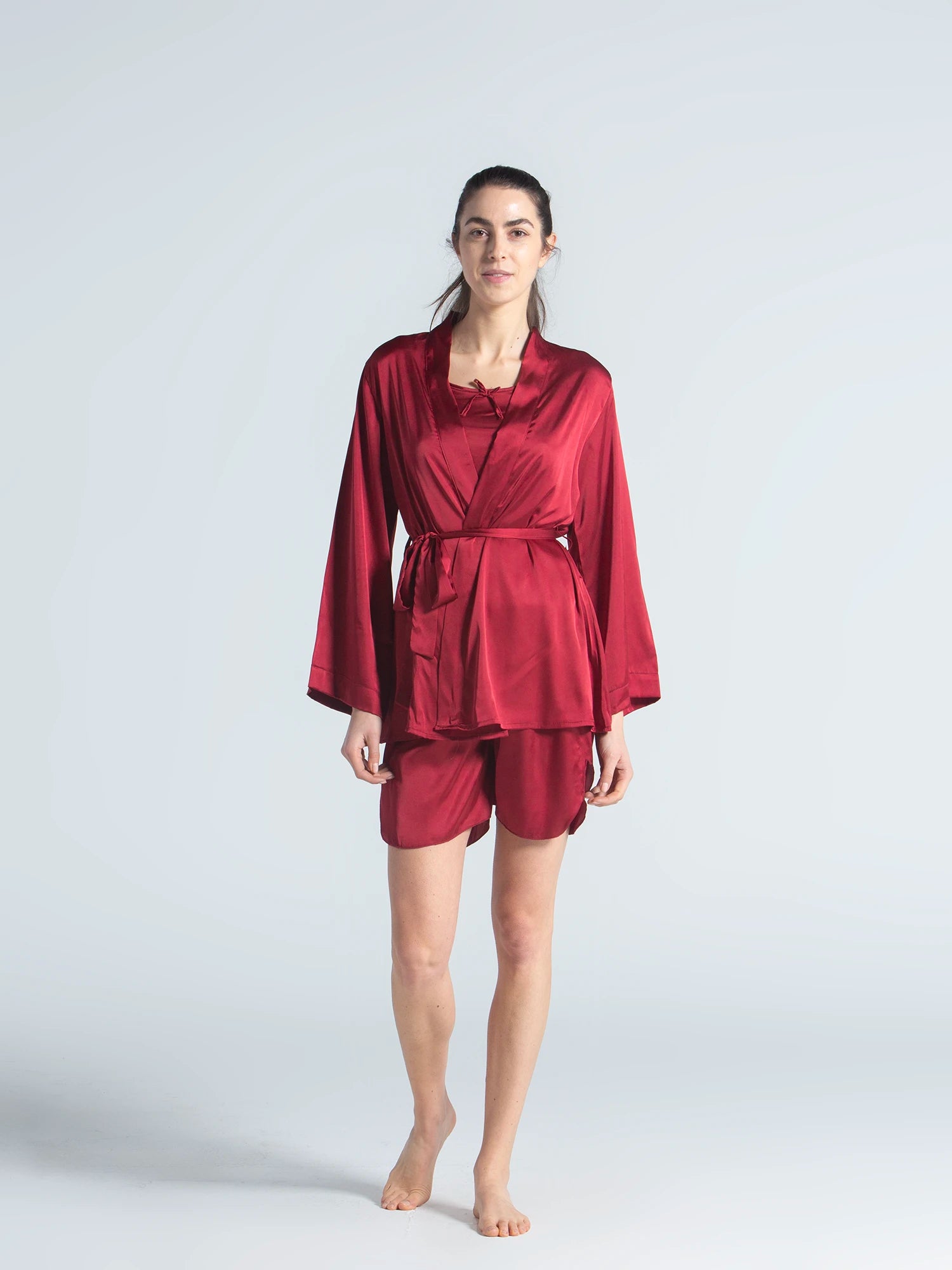 Royal Red Short Pyjama Satin Set