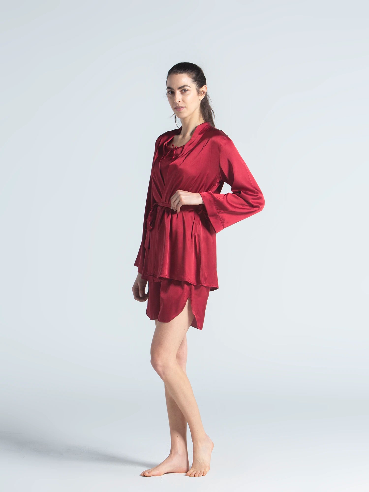 Royal Red Short Pyjama Satin Set