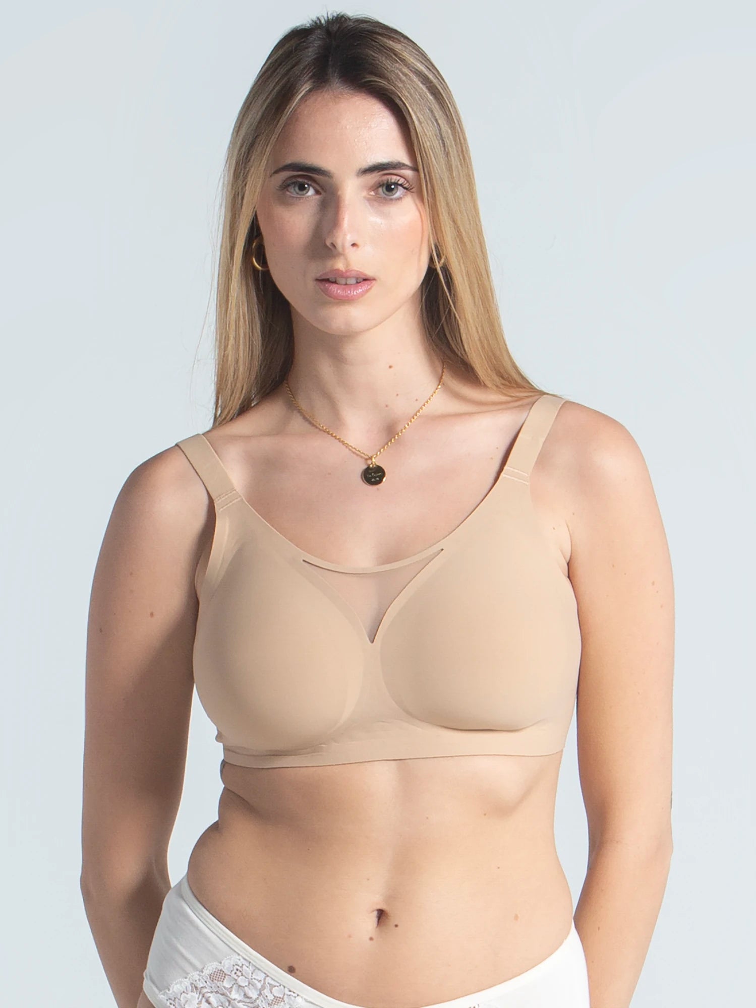 Eve Chantelle Seamless Mesh-Trim Bonded Bralette