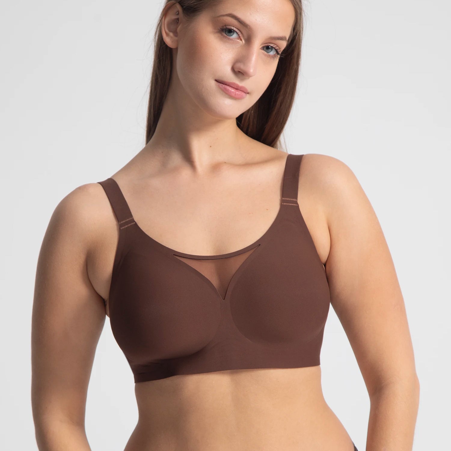 Eve Chantelle Seamless Mesh-Trim Bonded Bralette