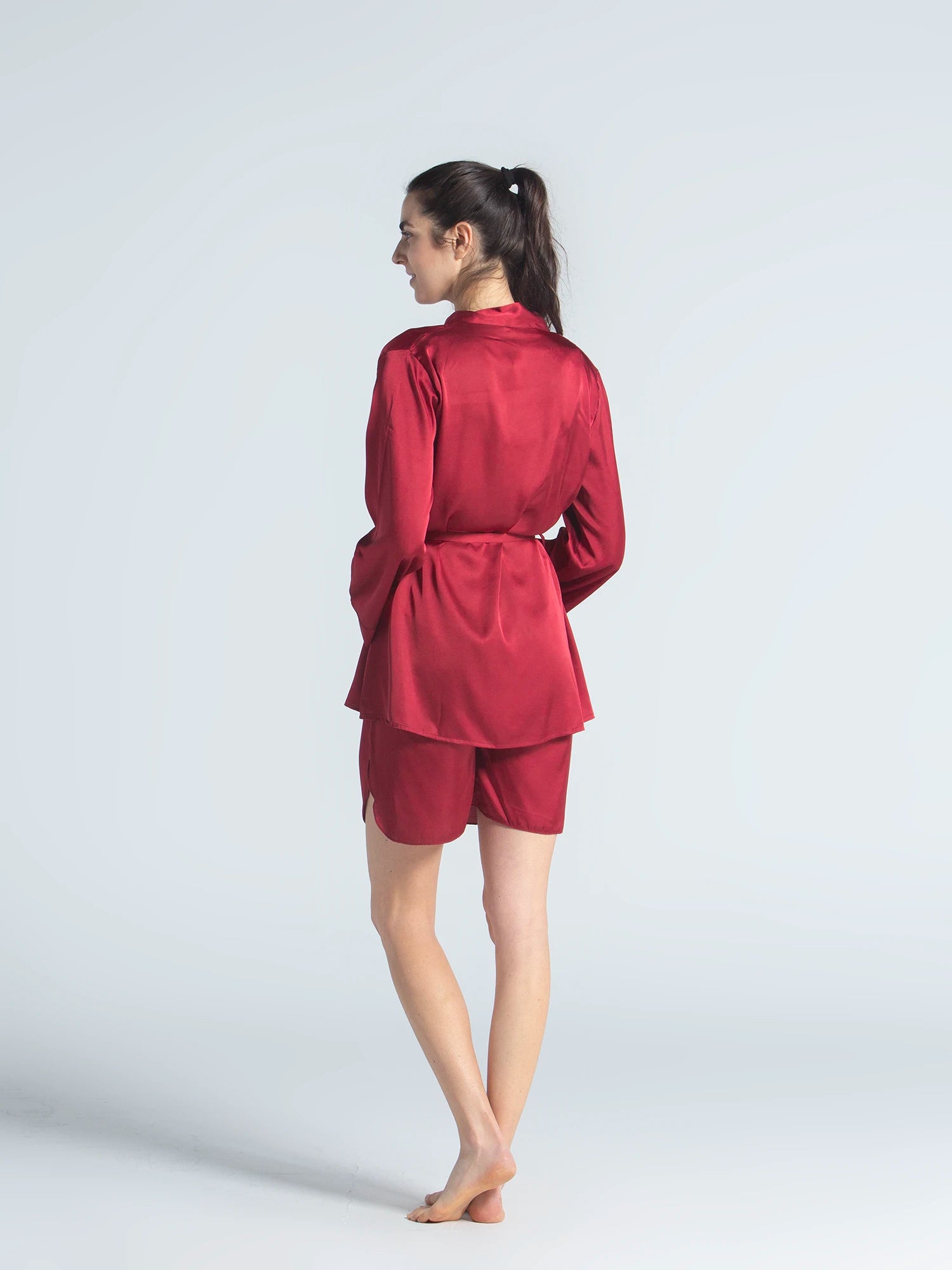Royal Red Short Pyjama Satin Set