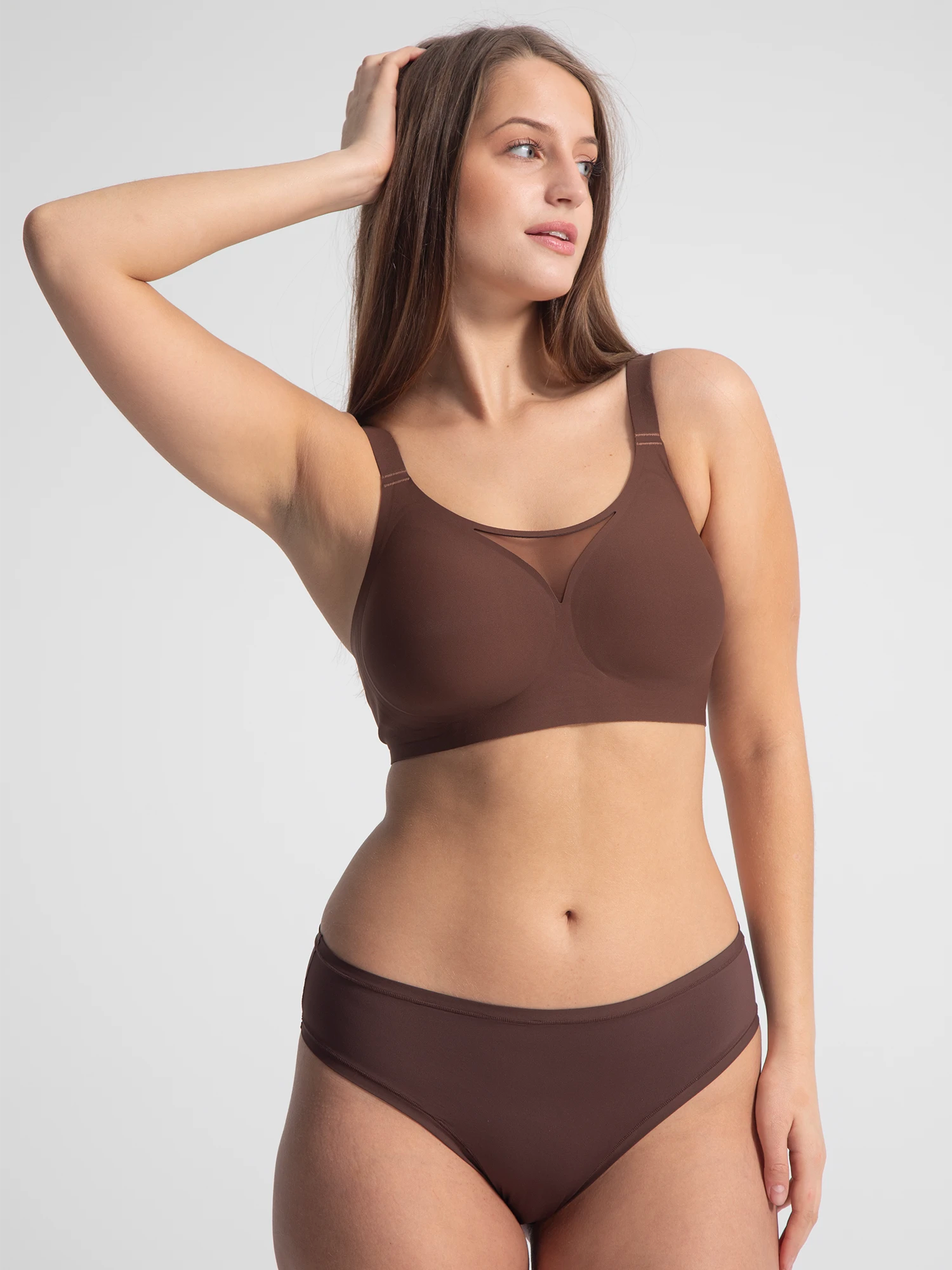 Eve Chantelle Seamless Mesh-Trim Bonded Bralette