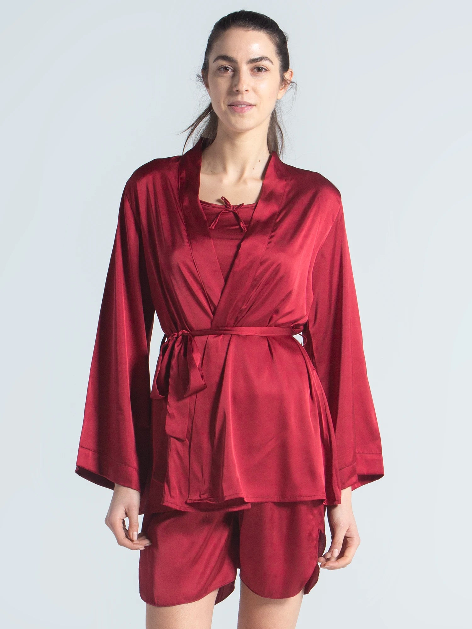 Royal Red Short Pyjama Satin Set