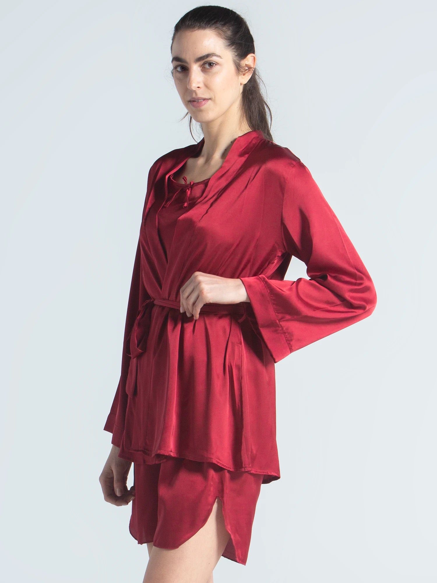 Royal Red Short Pyjama Satin Set