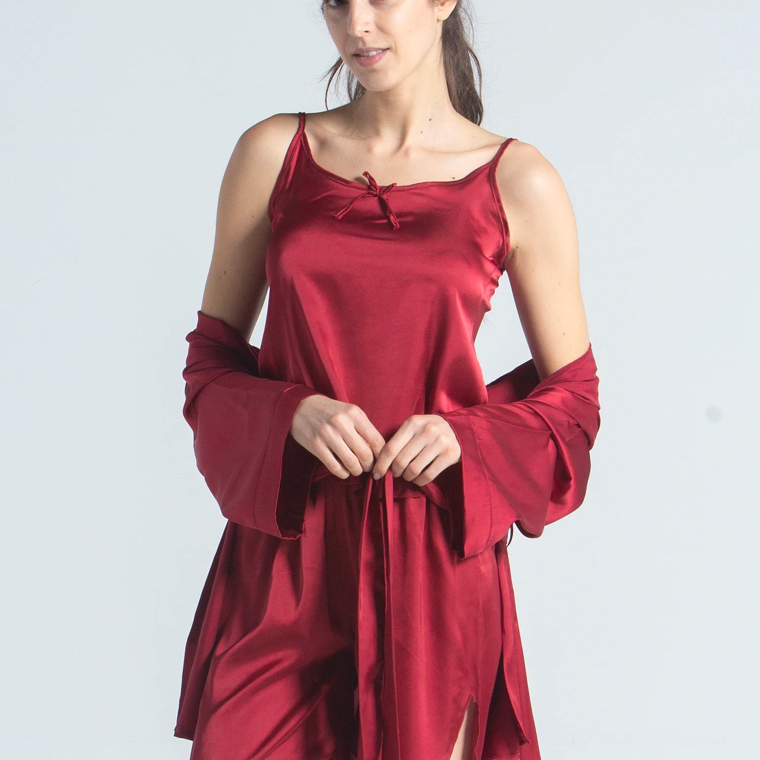 Royal Red Short Pyjama Satin Set