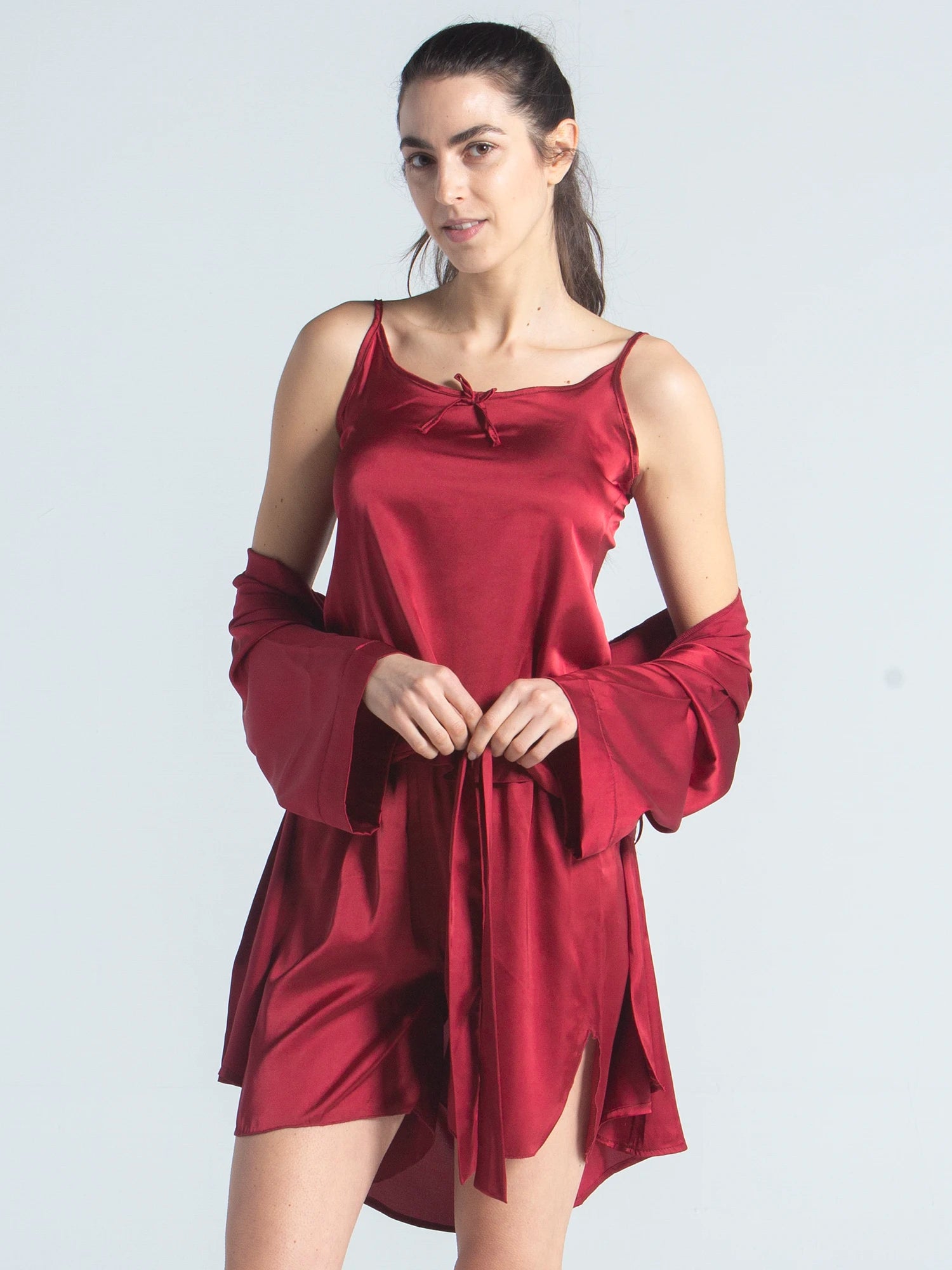 Royal Red Short Pyjama Satin Set