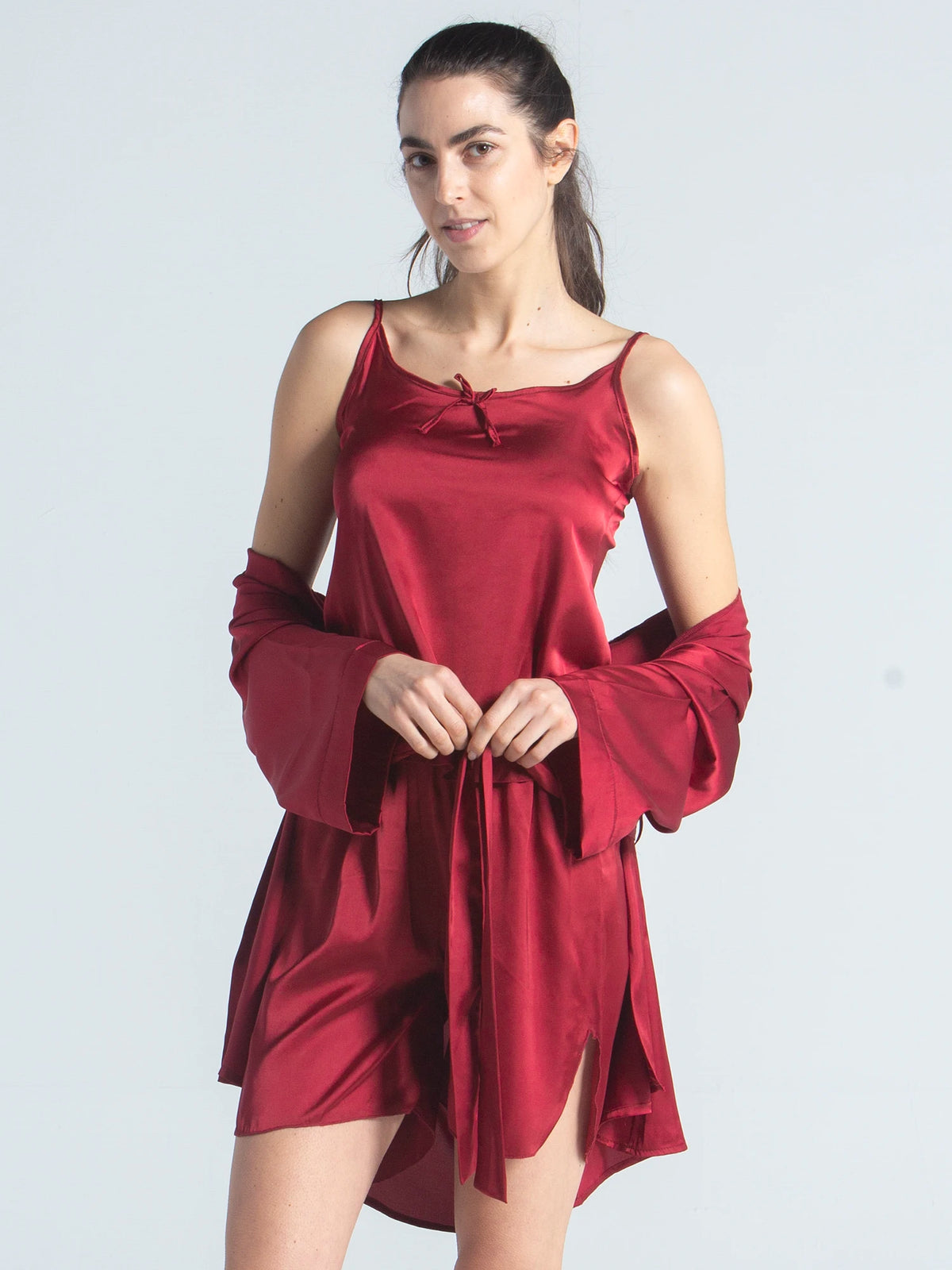 Royal Red Short Pyjama Satin Set
