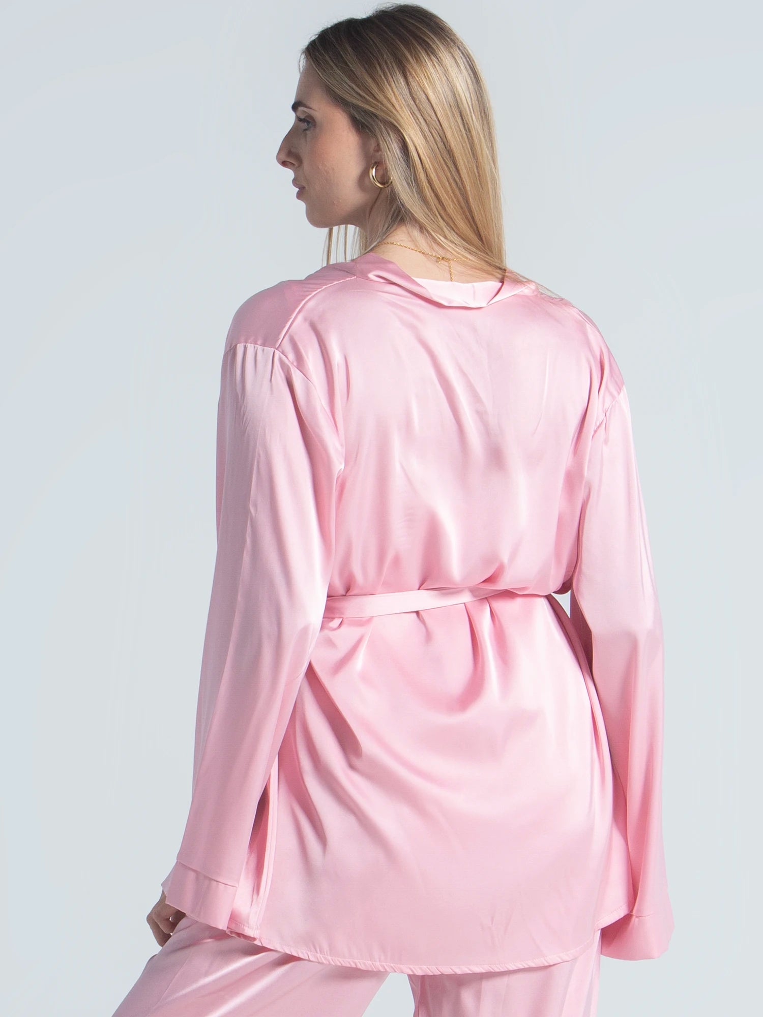 Eve Chantelle Royal Rose Pink Satin Pajama Set