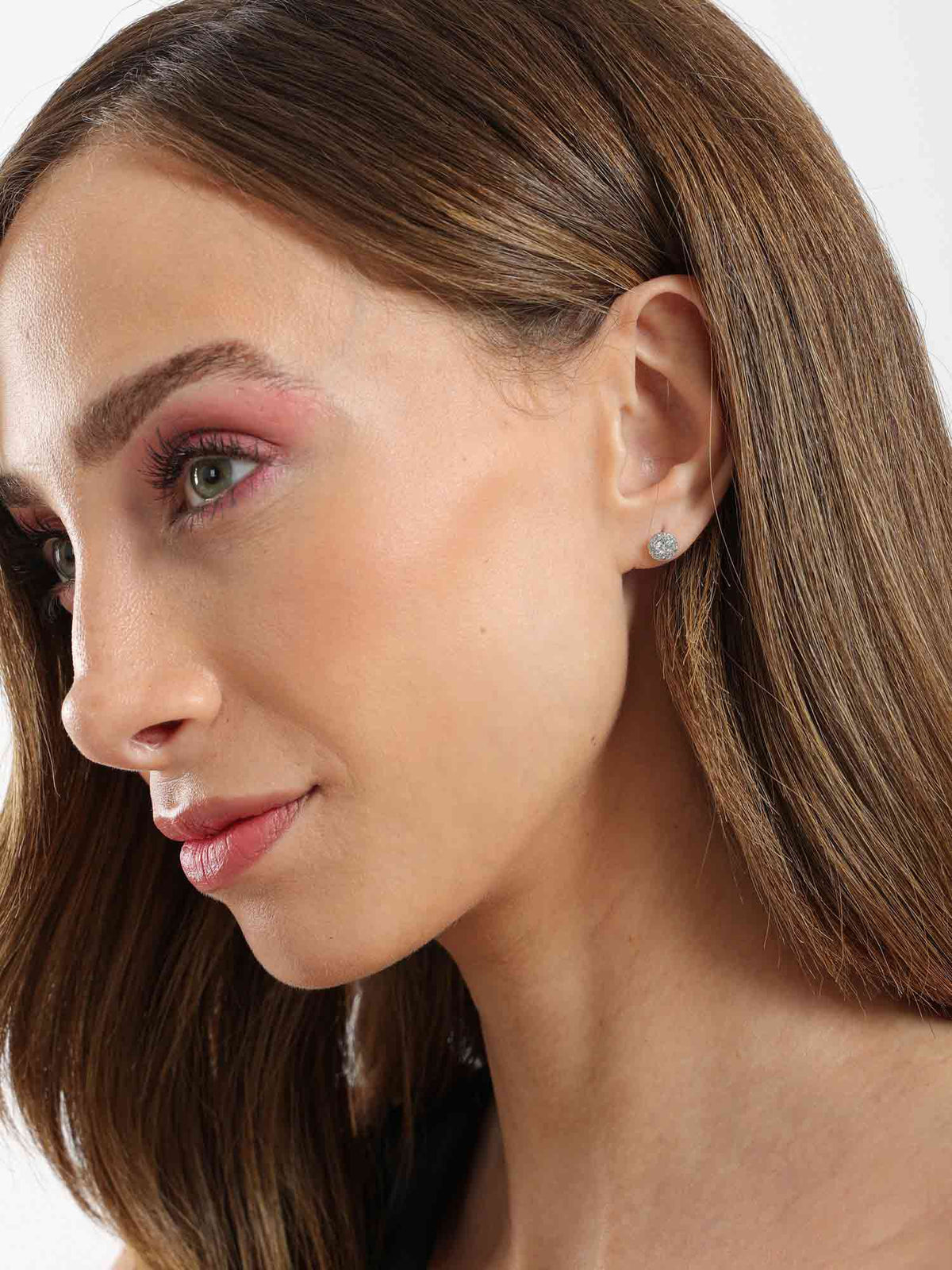 Lyric Silver-Tone Stainless Steel Stud Earrings