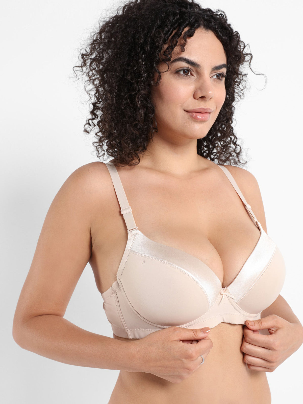 Full Coverage Plus Size Satin Bra