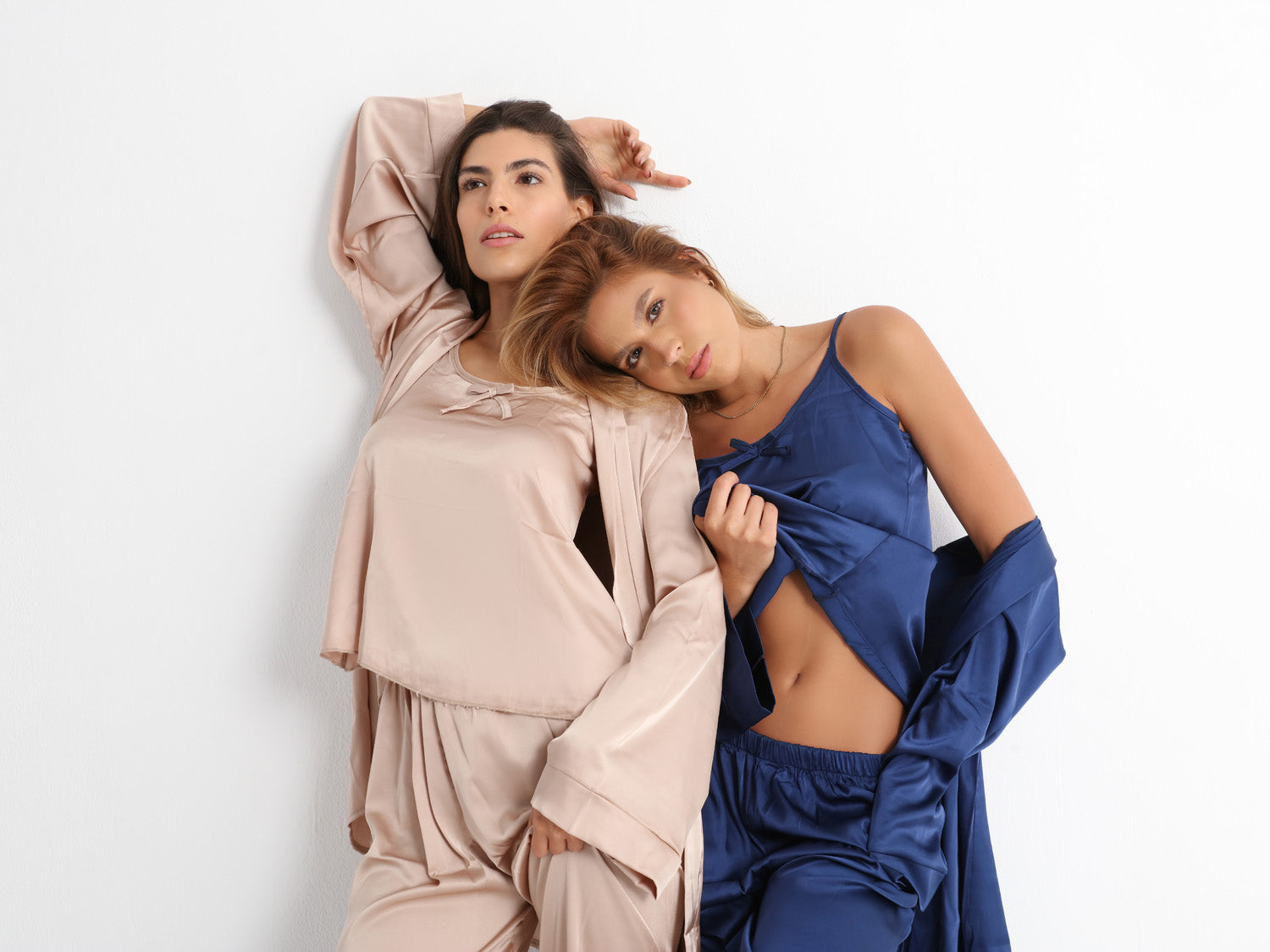 Royal Nude Pyjama Satin Set