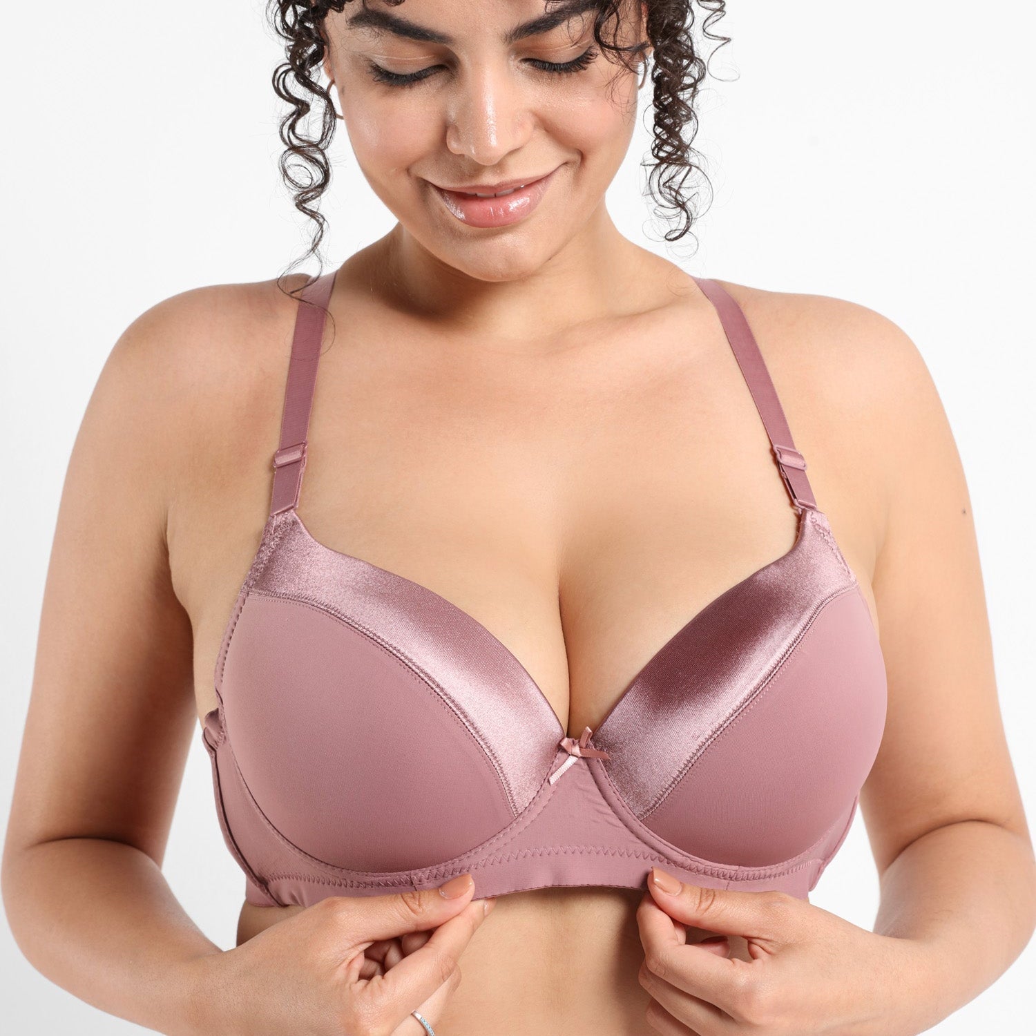 Full Coverage Plus Size Satin Bra