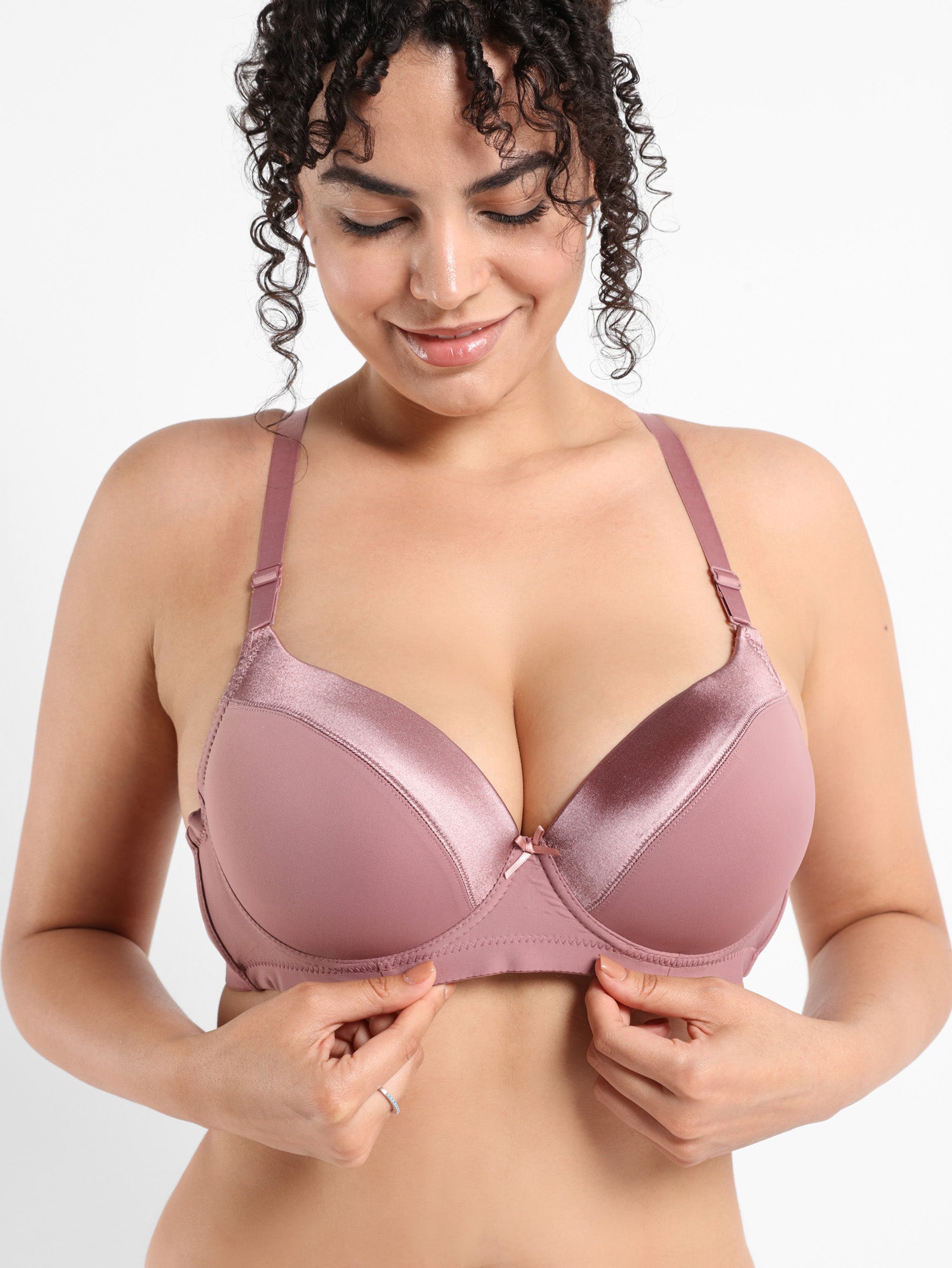 Full Coverage Plus Size Satin Bra