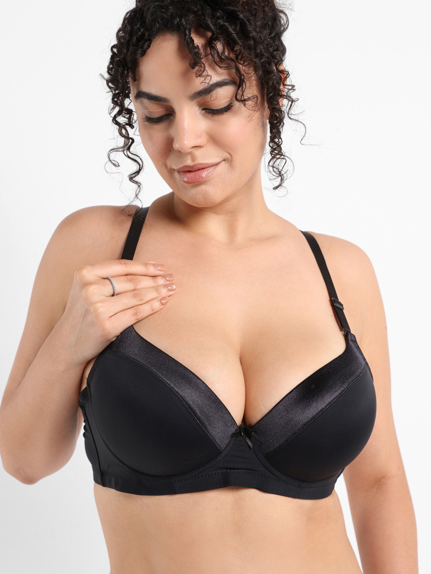 Full Coverage Plus Size Satin Bra