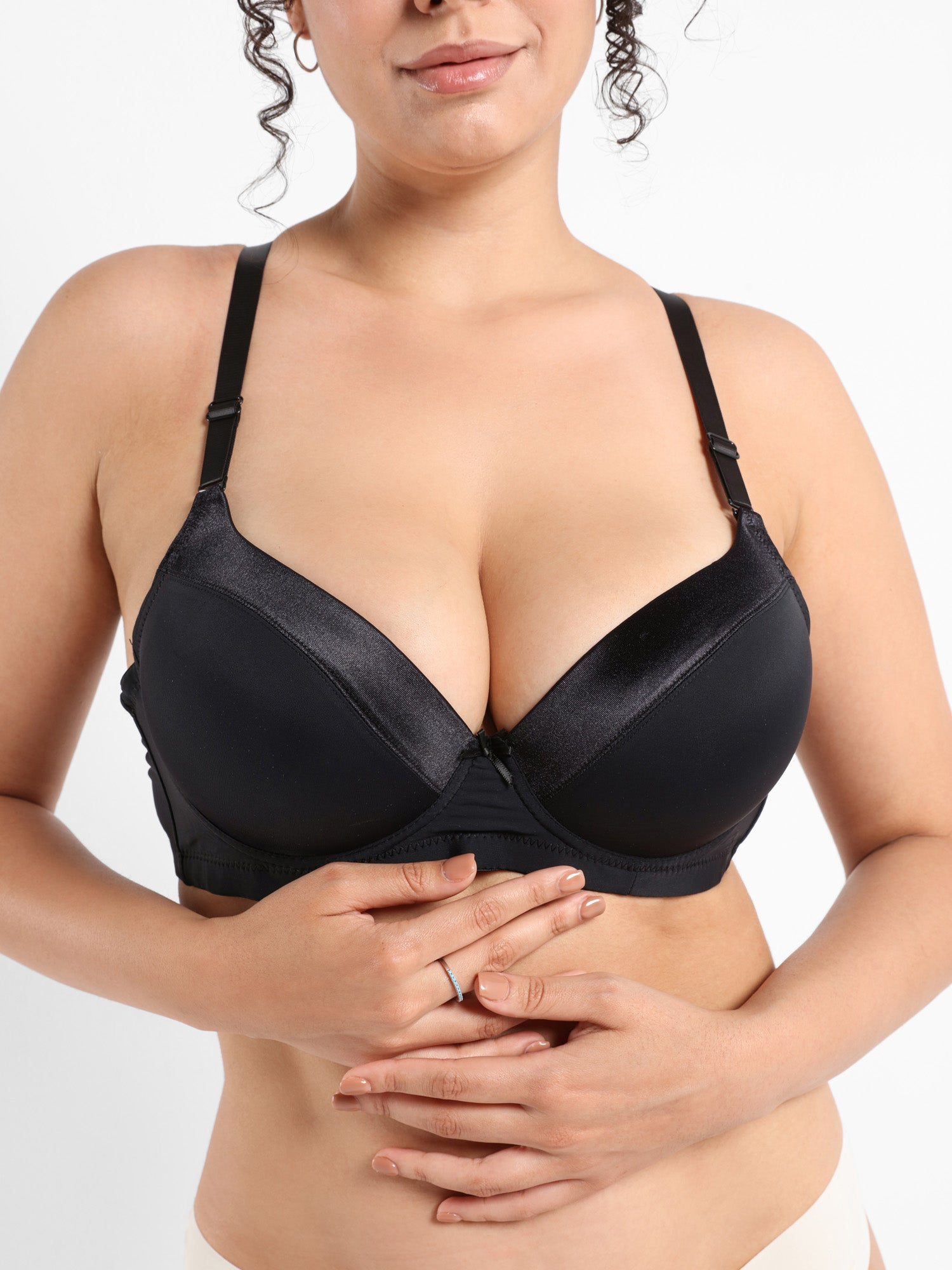 Full Coverage Plus Size Satin Bra