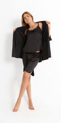 Royal Black Pyjama Satin Set