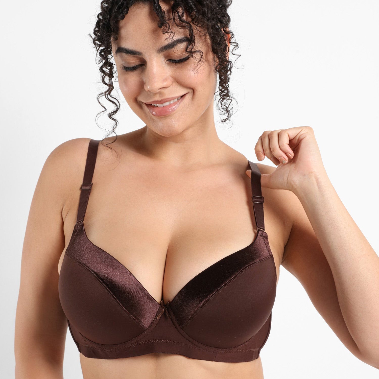 Full Coverage Plus Size Satin Bra