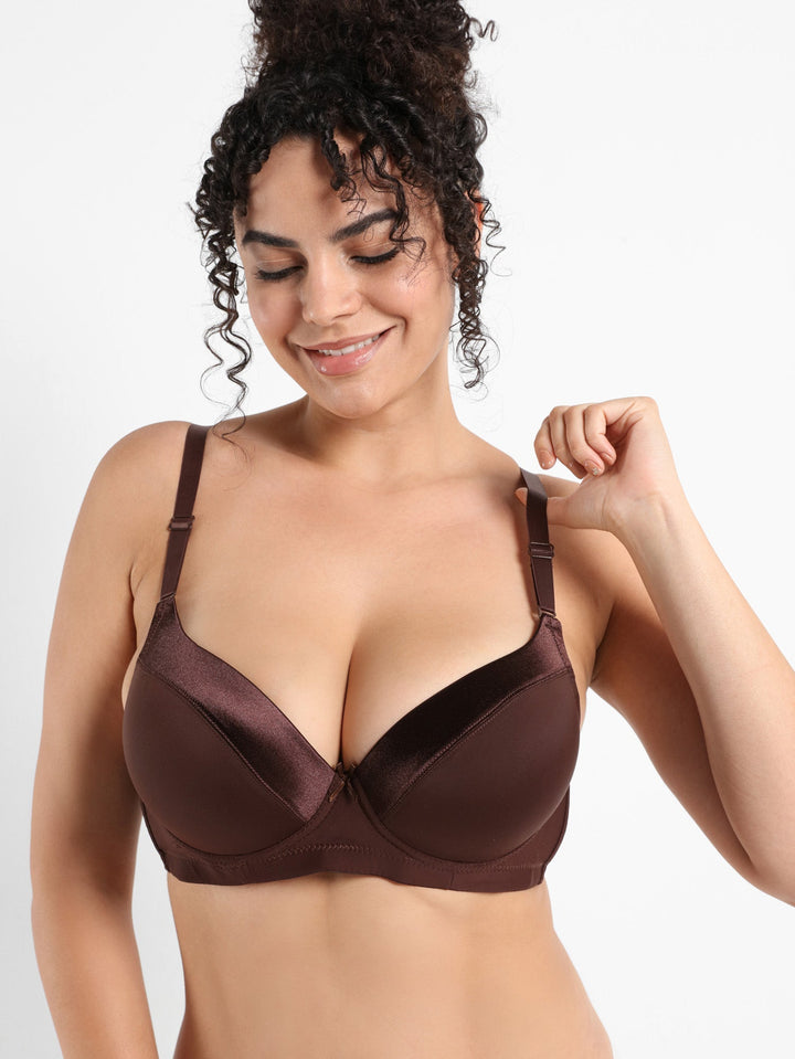 Full Coverage Plus Size Satin Bra