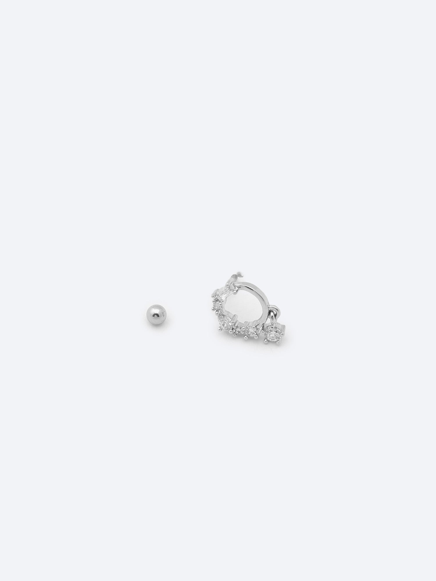 Luna Silver-Tone Stainless Steel Hoop Earrings