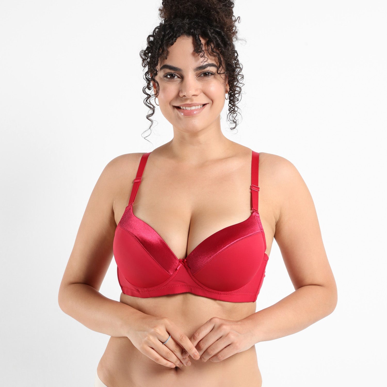 Full Coverage Plus Size Satin Bra