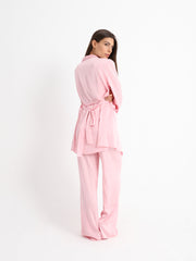 Eve Chantelle Royal Rose Pink Satin Pajama Set