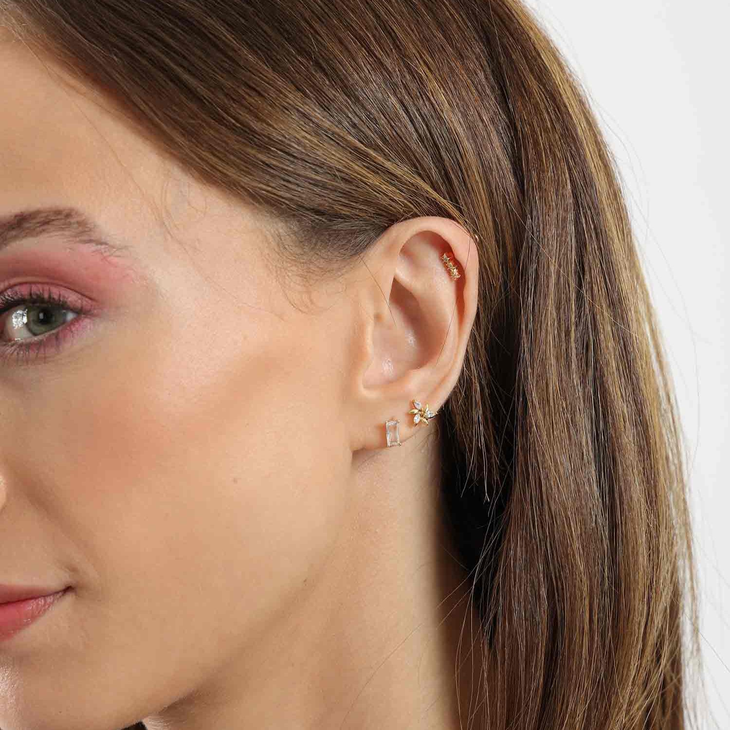 Gold Breeze - Gold-Tone Stainless Steel Stud Earrings
