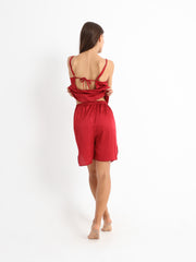 Royal Red Short Pyjama Satin Set