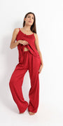 Eve Chantelle Royal RED Satin Pajama Set
