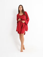 Royal Red Short Pyjama Satin Set