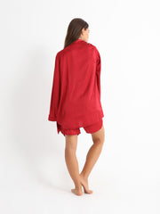 Royal Red Short Pyjama Satin Set