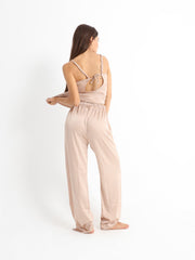 Eve Chantelle Royal Nude Satin Pajama Set