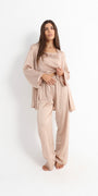 Eve Chantelle Royal Nude Satin Pajama Set