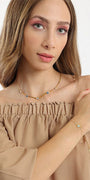 Evil Eye Guardian Gold-Tone Stainless Steel Station Bracelet