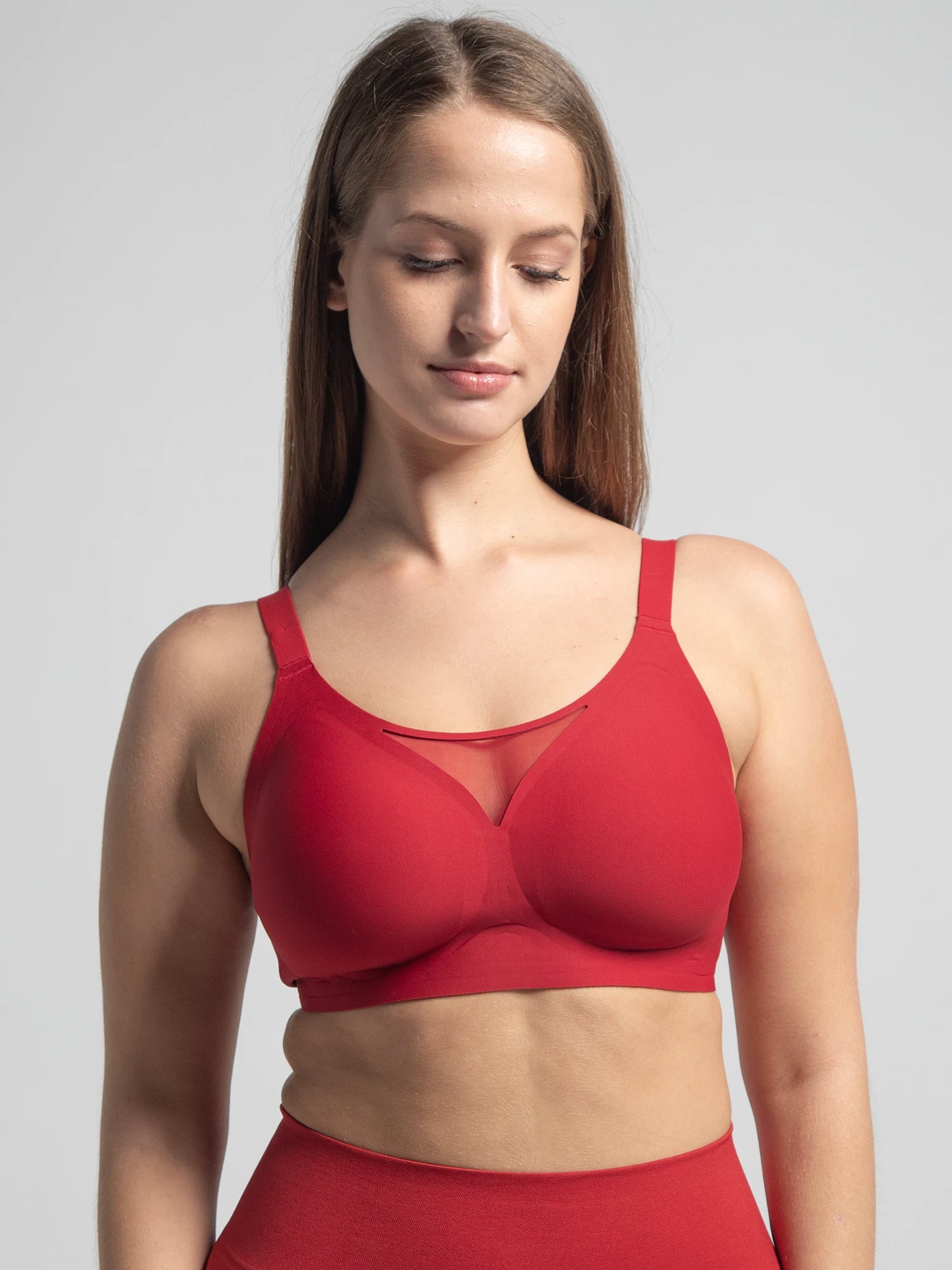 Eve Chantelle Seamless Mesh-Trim Bonded Bralette