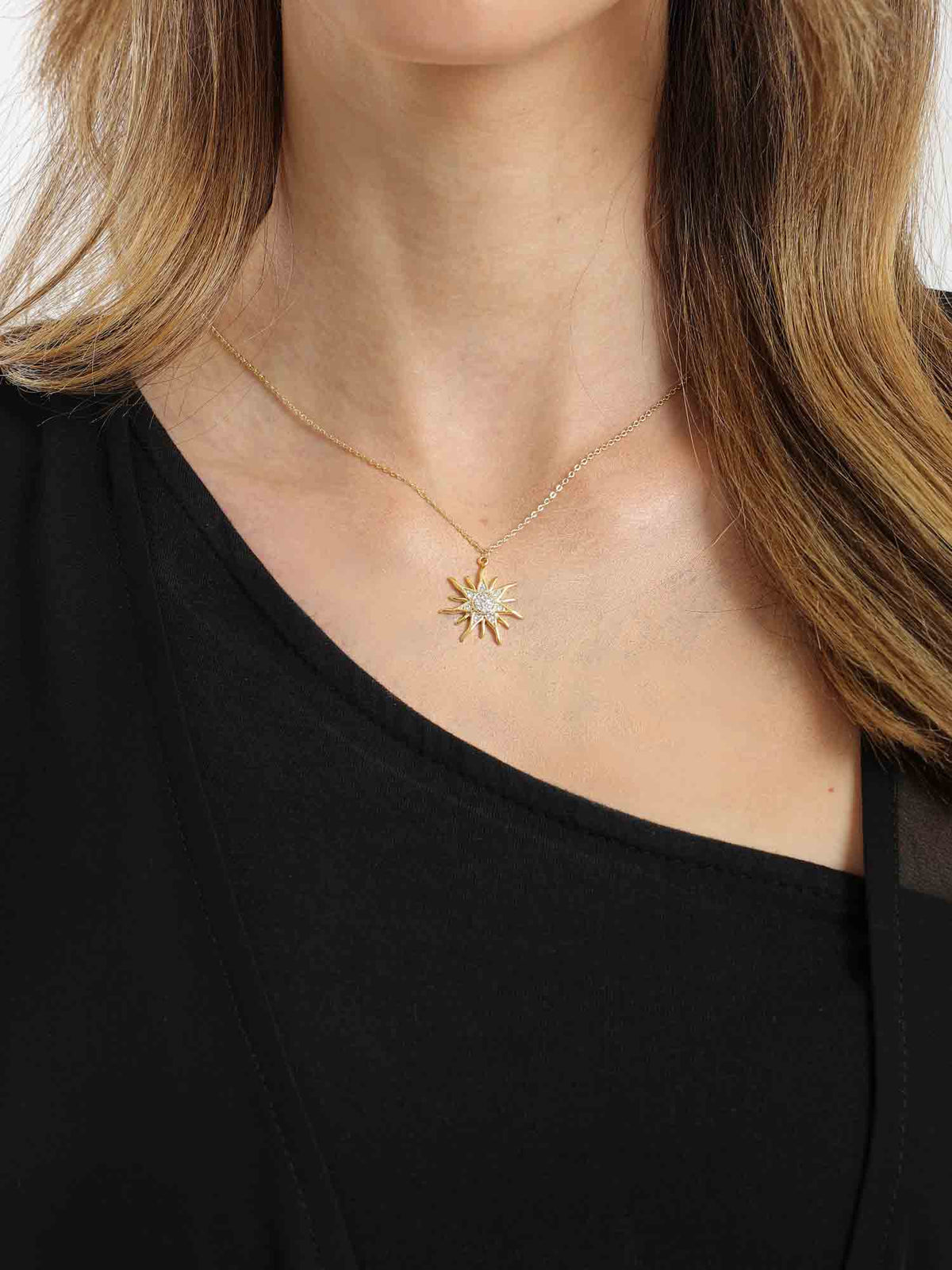 Sea star Gold-Tone Stainless Steel Chain Necklace