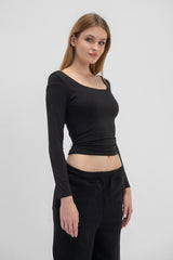 Virmo Seamless Scoop Neck Sculpt Long Sleeve