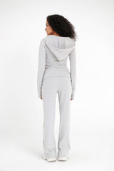 VIRMO Ribbed Cropped Hoodie